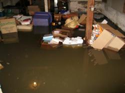 flooded basement in a home